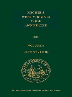 cover image of Michie's West Virginia Code Annotated